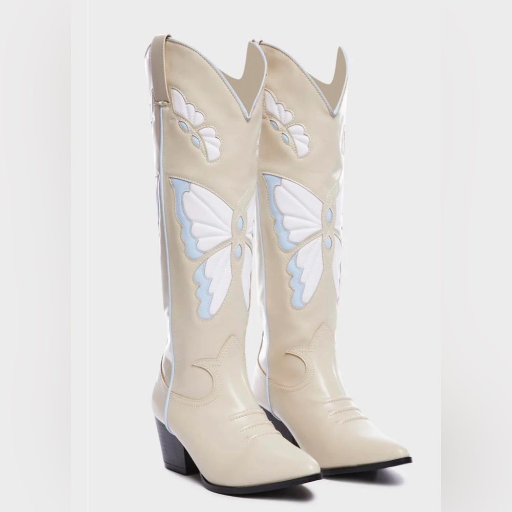 Lemon Drop by Privileged Cream Mallow Cowboy Boots- Size 6.5